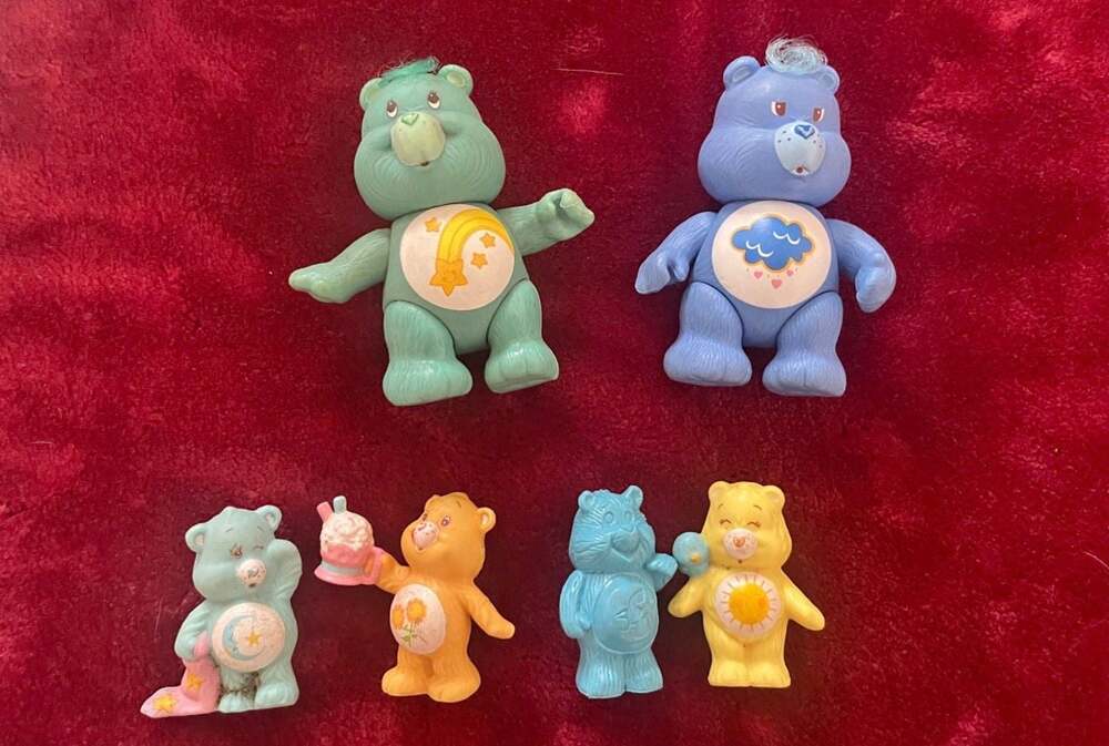 VINTAGE CARE BEARS BEDTIME BEAR / LOT OF 6 / 1983 / KENNER CARE BEAR TOYS / EUC